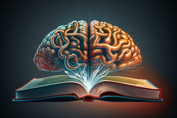 Reading and self education concept. Generative ai.