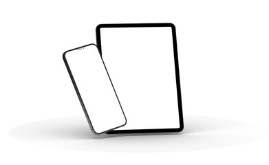 Poster - Photo Black tablet computer with blank 3d