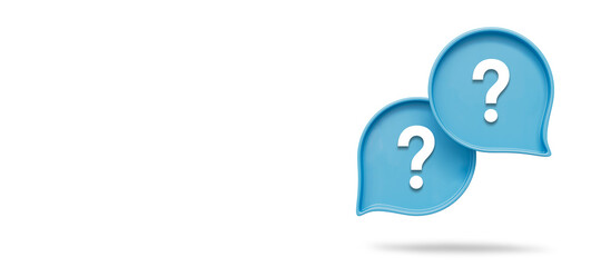 Wall Mural - question mark with speech bubbles on white background