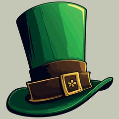 green hat isolated to illustrate saint patrick day created with Generative AI technology