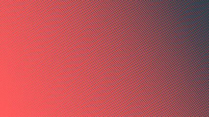 Wall Mural - Pop Art Dots Wavy Halftone Angled Gradient Vector Textured Red Dark Blue Abstract Background. Dot Work Structure Subtle Texture Design Element. Half Tone Contrast Graphic Minimalist Art Wallpaper