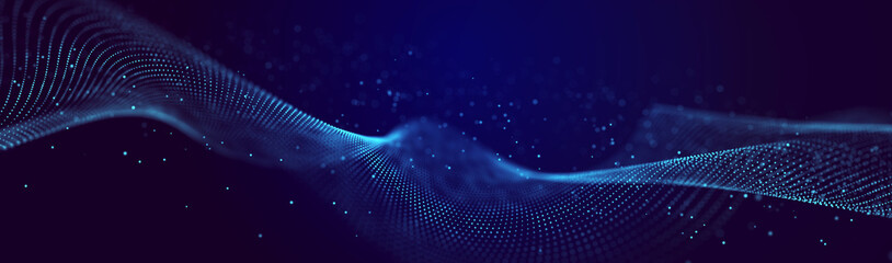 futuristic wave. abstract technology background. 3d visualization of big data. analytical presentati