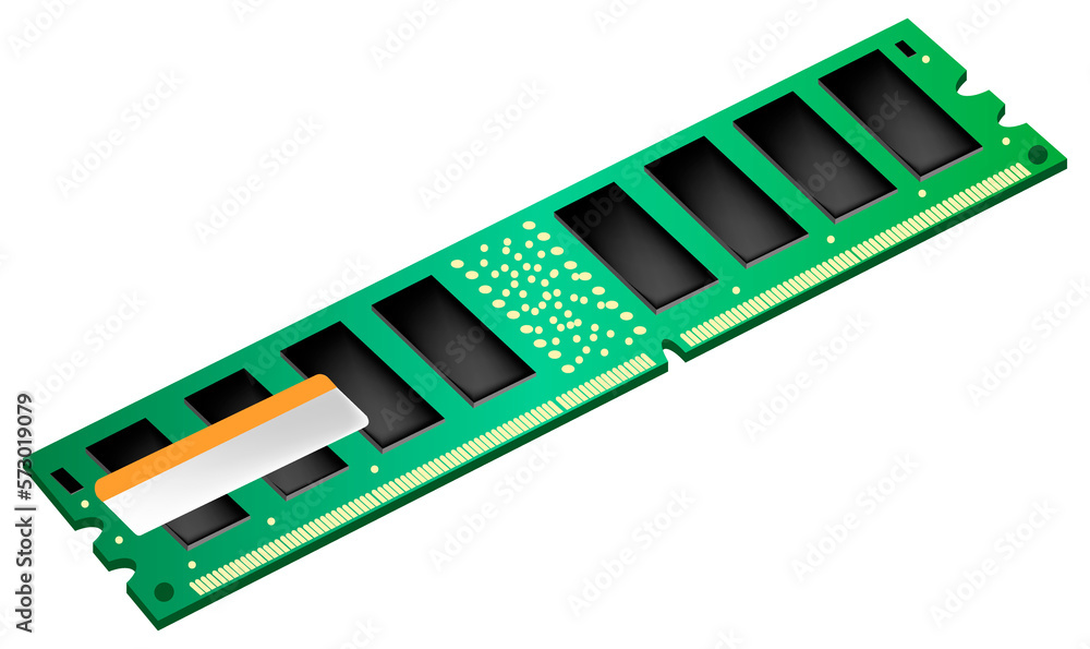 Computer Memory Chips, Random Access Memory or RAM. Stock Illustration ...