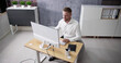 © Andrey Popov - Office Ball Exercise. Sitting Posture