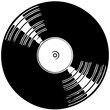 Vinyl record with space for text, retro vinyl record sketch, illustration. PNG