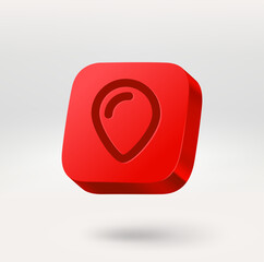 Fototapete - Map pin. travel concept. Mobile application icon. 3d vector icon isolated on white background