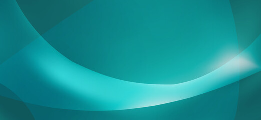 Wall Mural - Teal background. Abstract light bluish cyan pattern with curved line