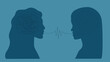 © sveta3 - The concept of psychological help or training. Two female silhouettes lead a dialogue, help and support in a difficult, confusing situation.