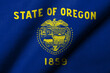 3D Flag of Oregon waving