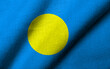 3D Flag of Palau waving