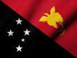 3D Flag of Papua New Guinea waving
