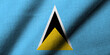 Realistic 3D Flag of Saint Lucia waving