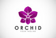 Colorful Orchid flower logo design template vector