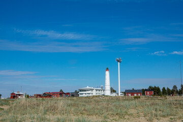 Wall Mural - Sandy beach and a lighthouse in Hailuoto Island, Finland