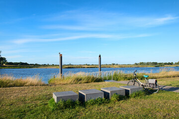 Wall Mural - Bike near river the IJssel in Holland