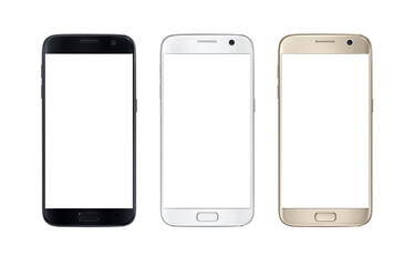 Leinwandbilder - Transparent phone in three colors black, silver and gold