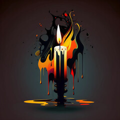 Canvas Print - illustration of a burning candle