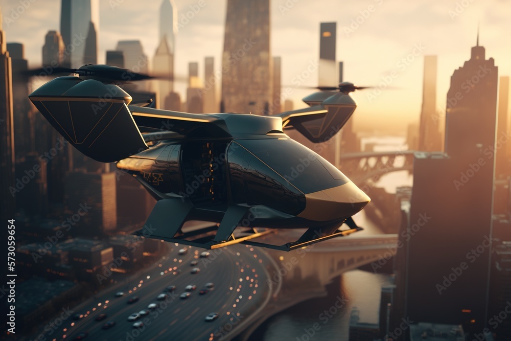 Future of urban air mobility, city air taxi, UAM urban air mobility ...