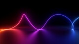 Fototapeta Tulipany - 3d rendering, abstract background of colorful neon wavy line glowing in the dark. Modern simple wallpaper