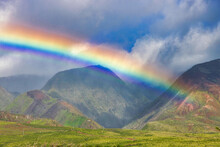 Brilliant Rainbow Over The West Maui Mountains.