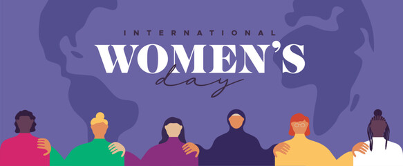 Wall Mural - International Women's day diverse friend team greeting card