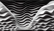 3D topographic abstract striped wave blank and white mesh gradient with backlight background wallpaper banner for posters or banners.
