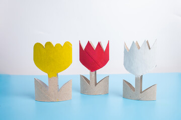 tulip paper craft, recycle concept