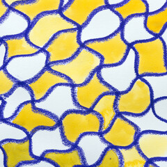 Wall Mural - purple and yellow checkered shapes