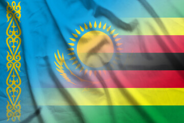 Kazakhstan and Zimbabwe official flag transborder contract ZWE KAZ