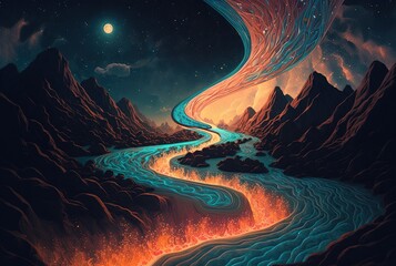 Wall Mural - flow of the cosmos, which never ends Generative AI
