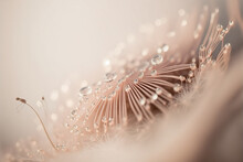 Abstract Macrophotography Of Flower Close Up View . Soft Pastel Pink Abstract Background . Sublime Generative AI Image .