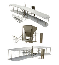 3d Rendering Of Wright Brothers Flyer Airplane Perspective View