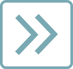 Wall Mural - A green square with a fast forward symbol in the center