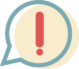 Wall Mural - A message bubble graphic in a dialog box with an exclamation point in the middle