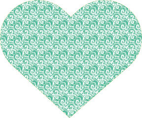 Wall Mural - Heart icon in blue curly style suitable for Valentine's Day, White Day, Mother's Day, Father's Day, love confession card making