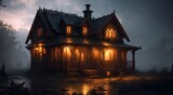 Fototapeta Sport - Haunted house at night [AI Generated]