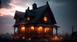 Fototapeta Sport - Haunted house at night [AI Generated]