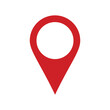 © Golekcuanbuos - : Pinpoint red and white isolated icon. Pin point sign. Pinpoint symbol for website, gps navigator, apps, business card