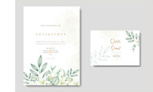 Beautiful Watercolor Floral Lily Wedding Invitation Card Template