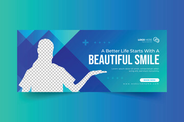 Wall Mural - Dentist and dental care social media cover design for dental care business