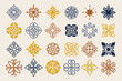 © su - Floral ornament logo and icon set. Abstract beauty flower logo design collection.