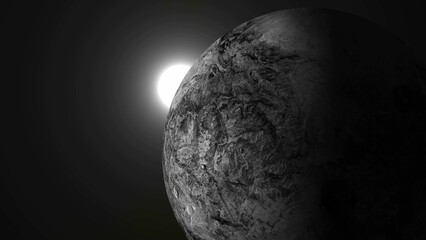 Uncommon planet on space illustration black background graphics design