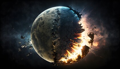 earth exploding created using generative ai technology