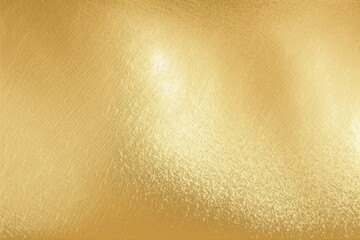 Shiny gold foil polished background with the reflection of golden light.