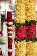 flower garland in the market.
Indian traditional culture colorful garland