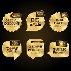 Super sale gold and white retro badges and labels collection  