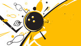 Vector bowling sport. Abstract futuristic sports background.