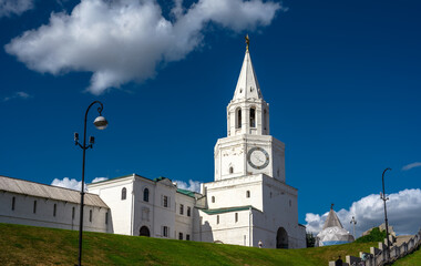 Wall Mural - White walls of Kazan Kremlin on sky background, Tatarstan, Russia