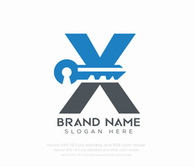 Wall Mural - letter X key logo