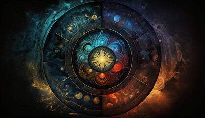astrology abstract art, generative ai